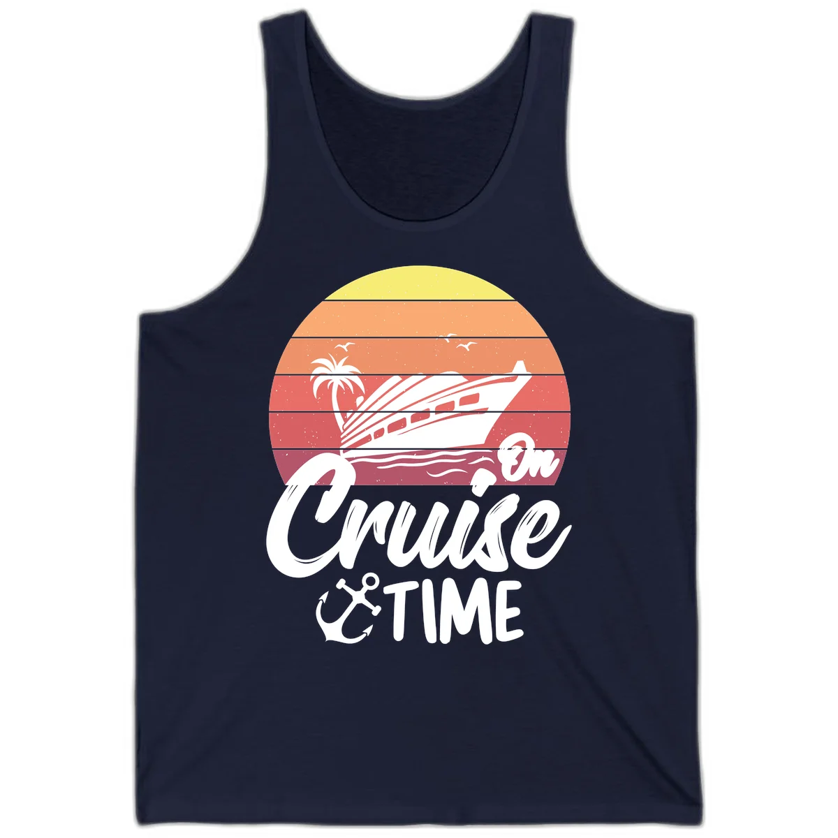 Cruise Time Sunset Vibes Tank in Navy