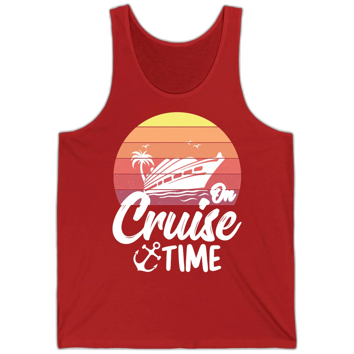 Cruise Time Sunset Vibes Tank in Red