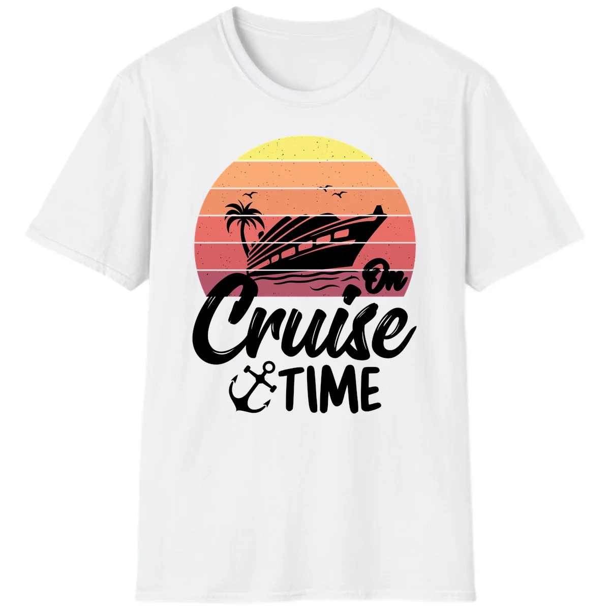 Cruise Time Sunset Vibes T-Shirt in White