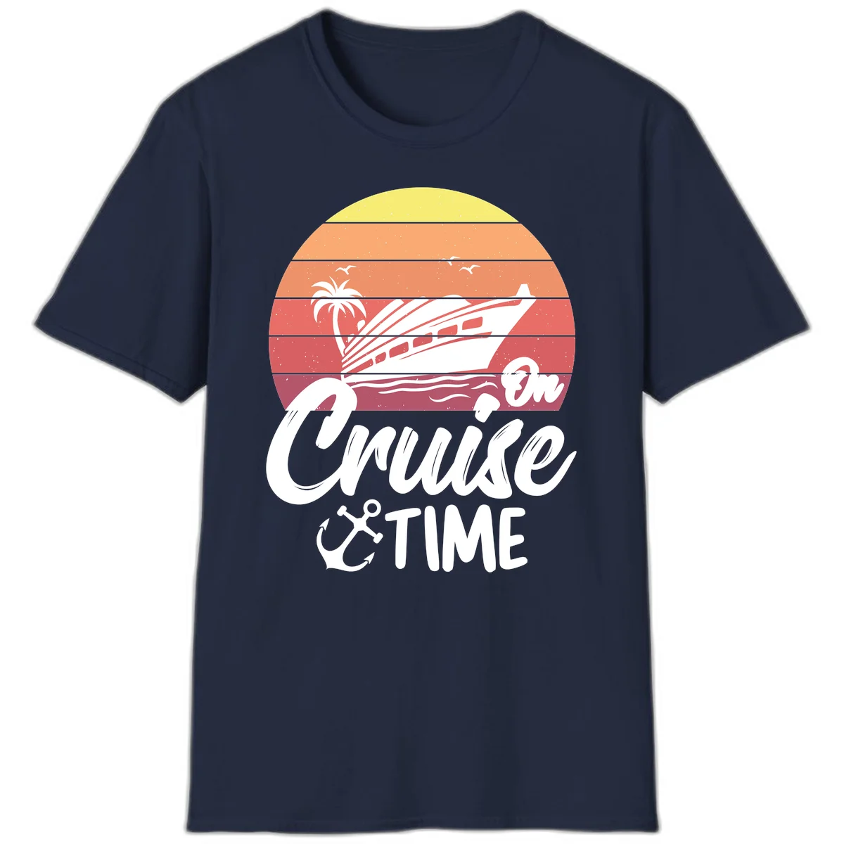 Cruise Time Sunset Vibes T-Shirt in Navy