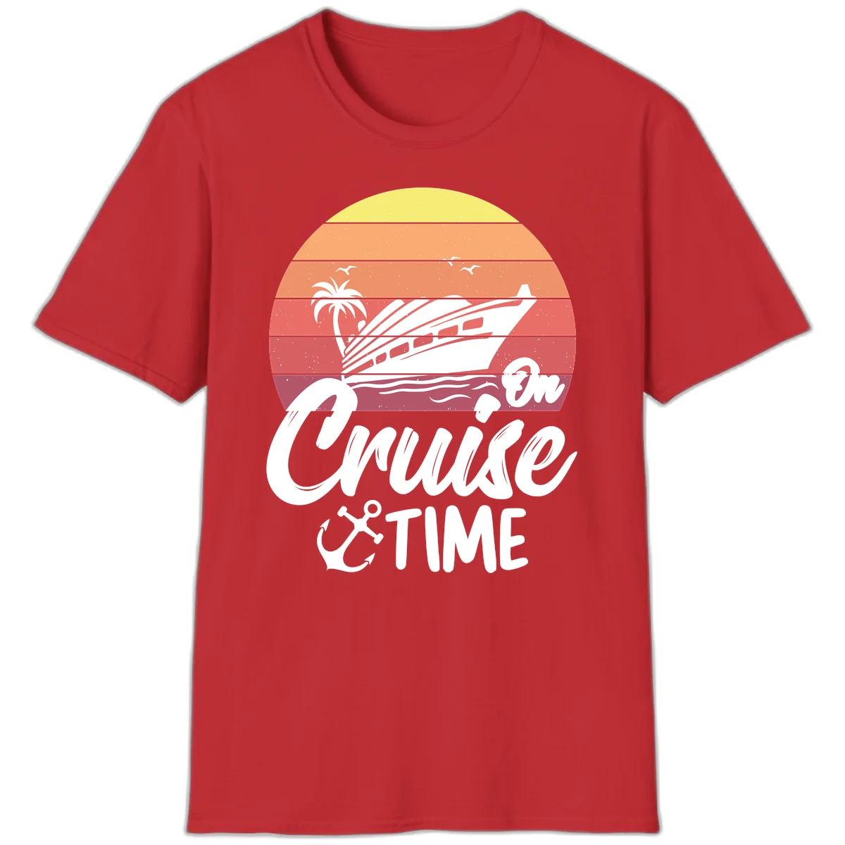 Cruise Time Sunset Vibes T-Shirt in Red