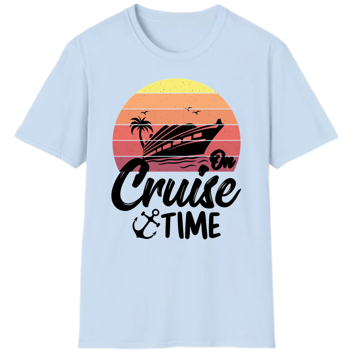 Cruise Time Sunset Vibes T-Shirt in Light Blue