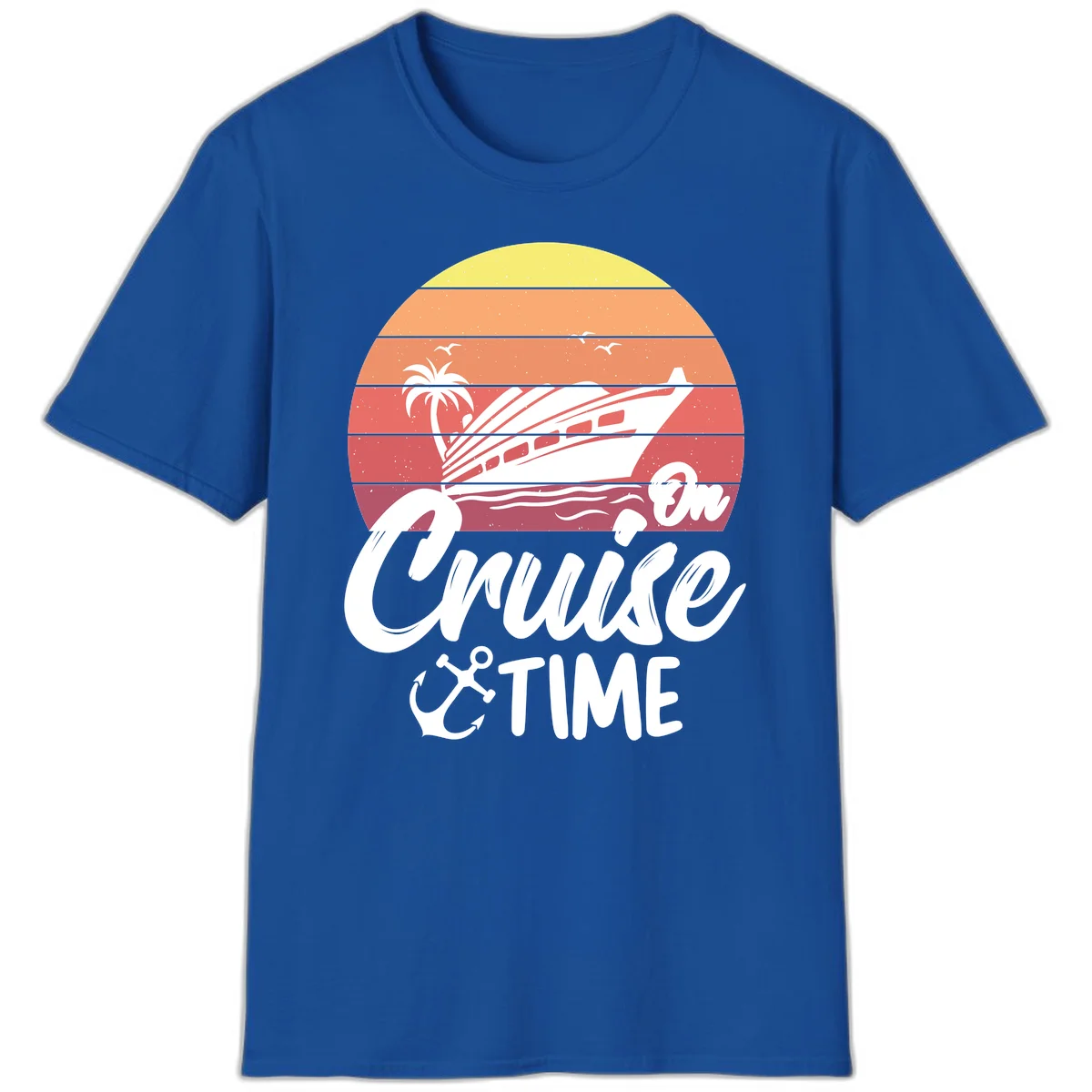 Cruise Time Sunset Vibes T-Shirt in Royal