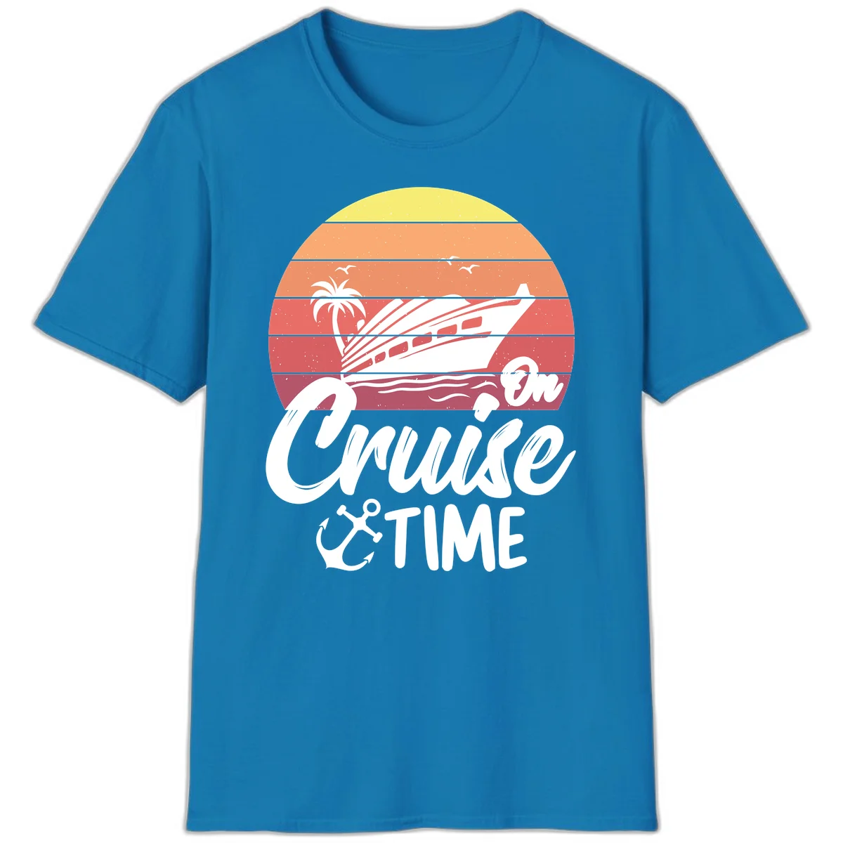 Cruise Time Sunset Vibes T-Shirt in Sapphire