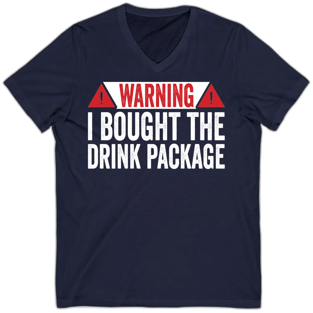 I Bought The Drink Package V-Neck in Navy
