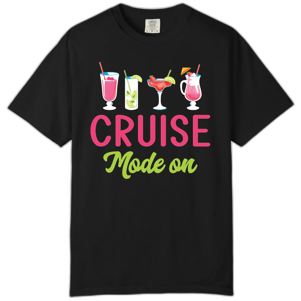 Cruise Mode On Comfort Color T-Shirt in Black
