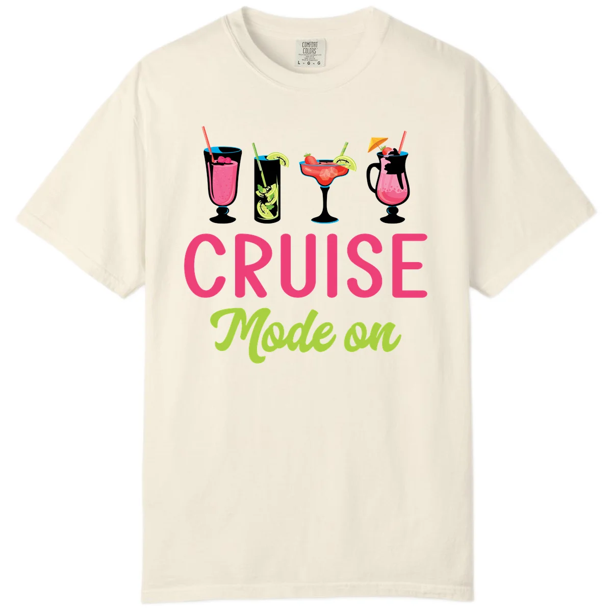 Cruise Mode On Comfort Color T-Shirt in Ivory