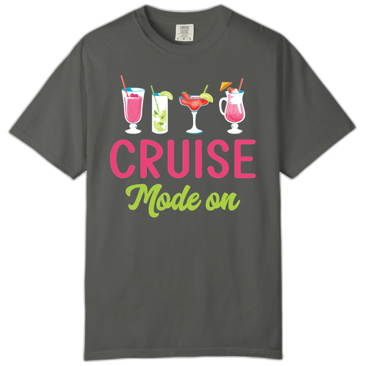 Cruise Mode On Comfort Color T-Shirt in Pepper