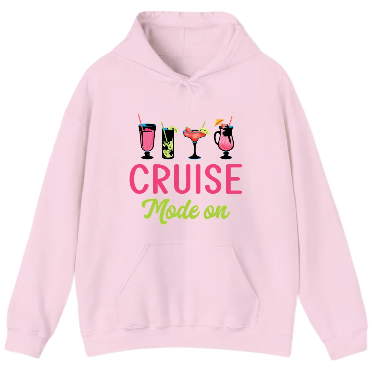 Cruise Mode On Hoodie in Light Pink