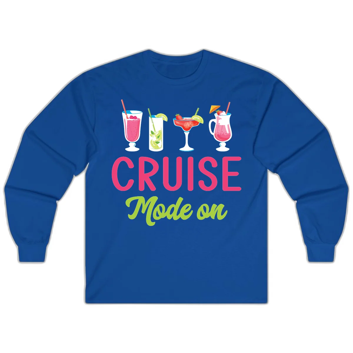 Cruise Mode On Long Sleeve T-Shirt in Royal