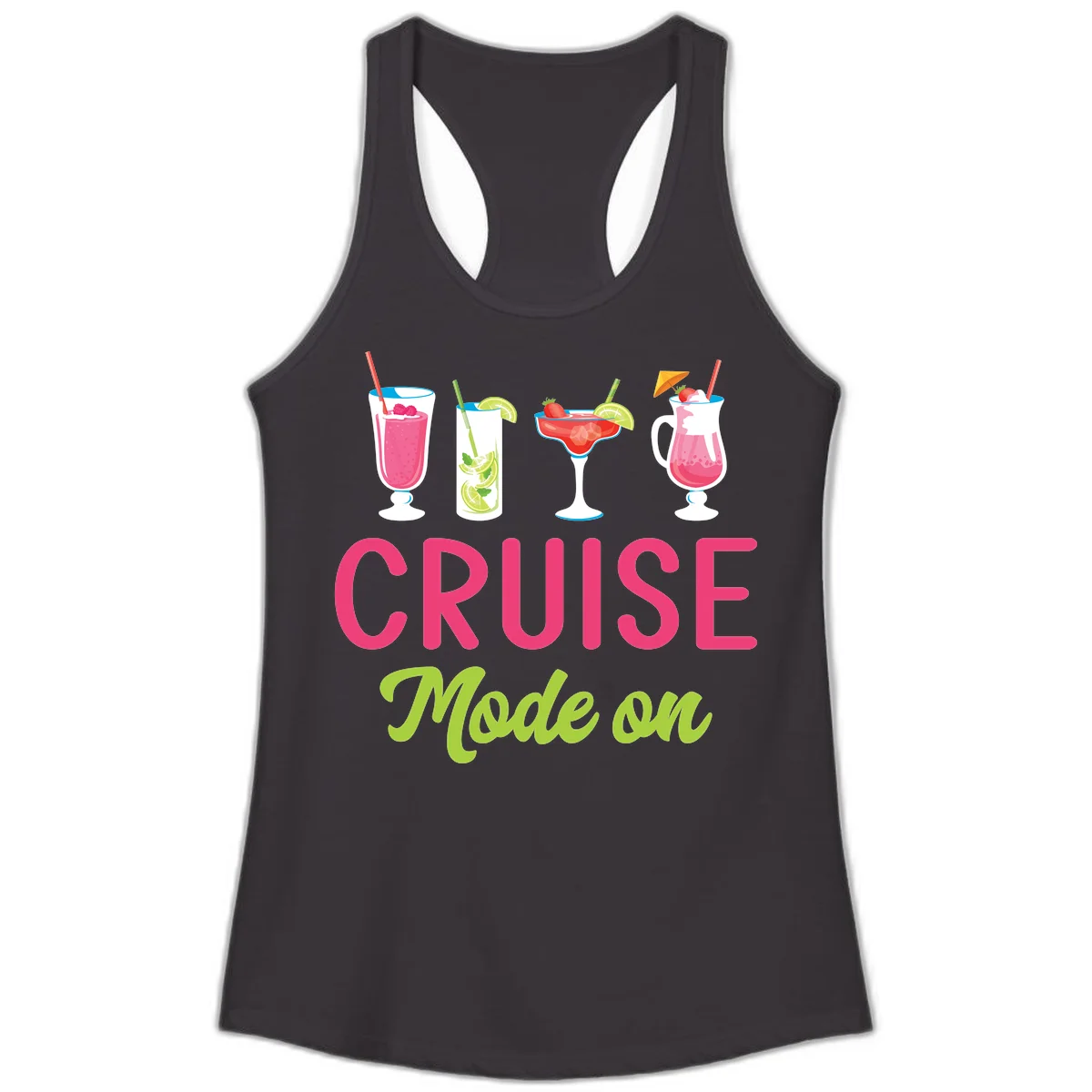 Cruise Mode On Ladies Tank Top in Black