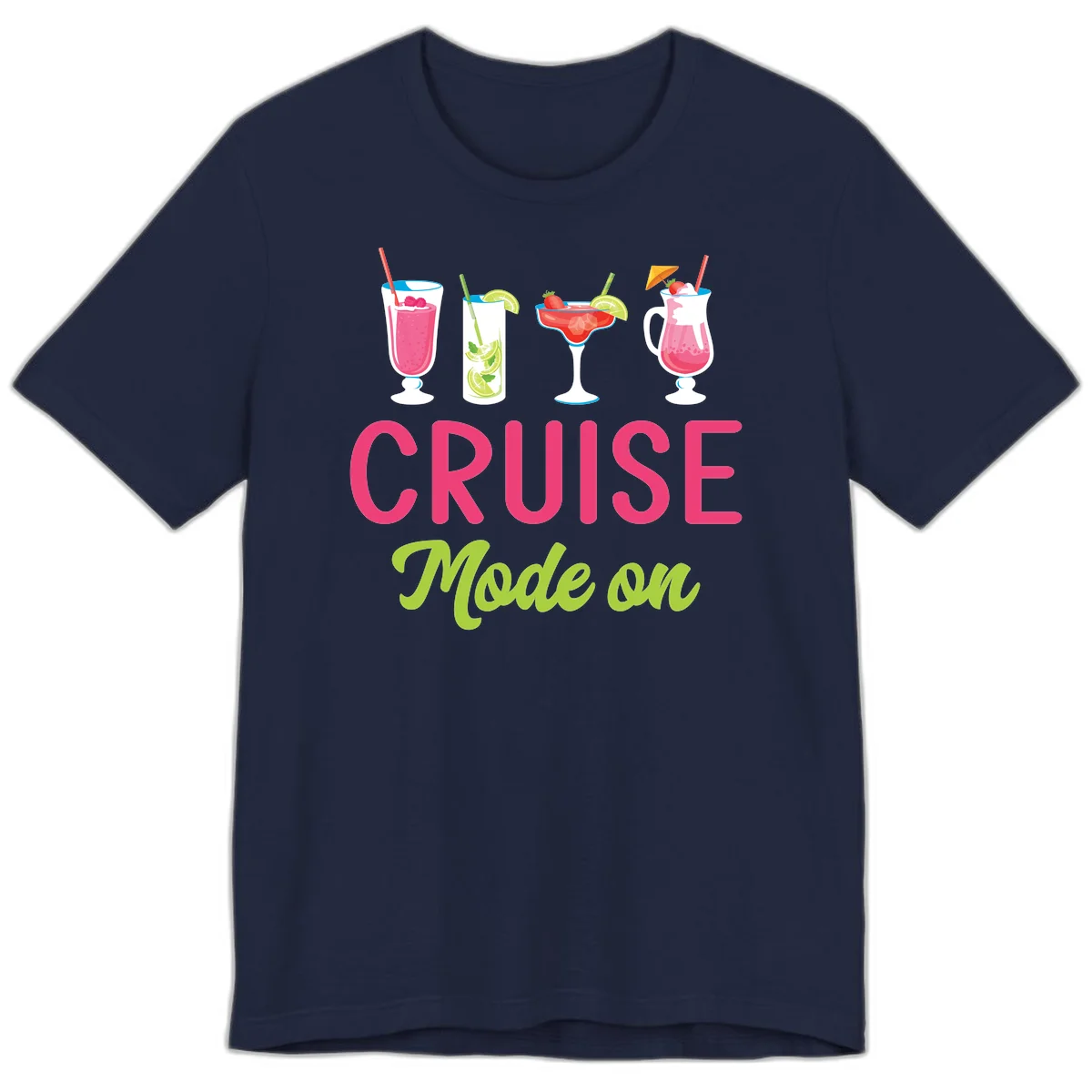 Cruise Mode On Premium T-Shirt in Navy