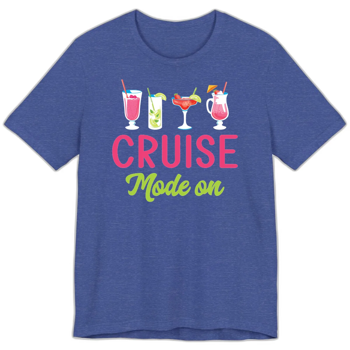 Cruise Mode On Premium T-Shirt in Heather True Royal