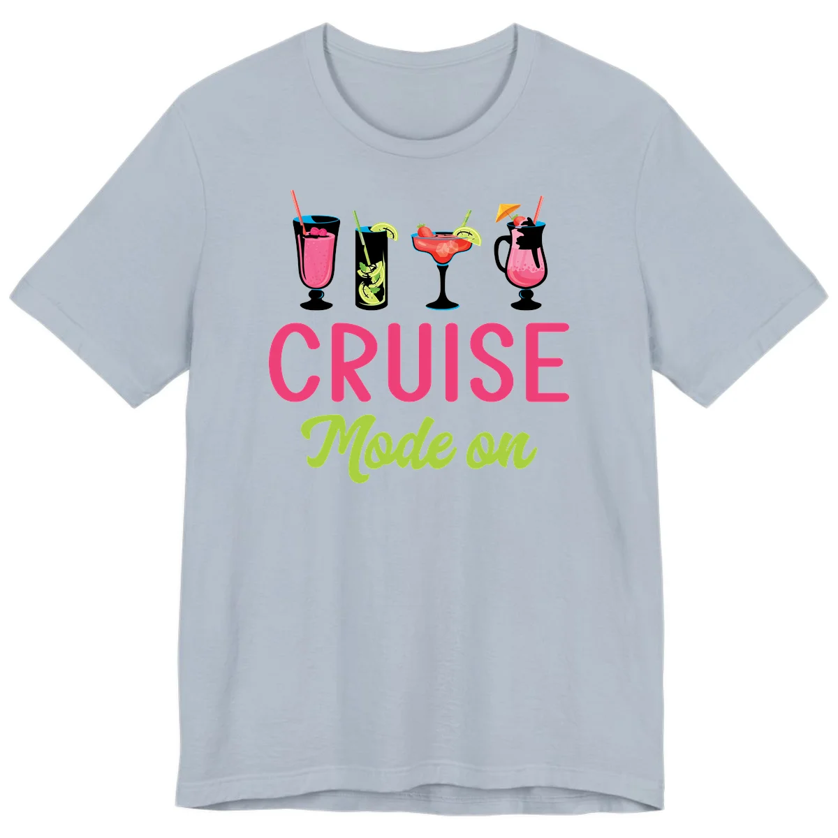 Cruise Mode On Premium T-Shirt in Light Blue