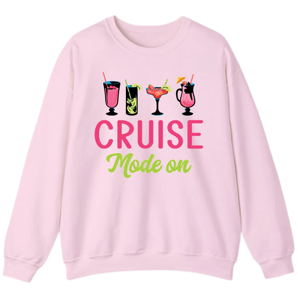 Cruise Mode On Sweatshirt in Light Pink