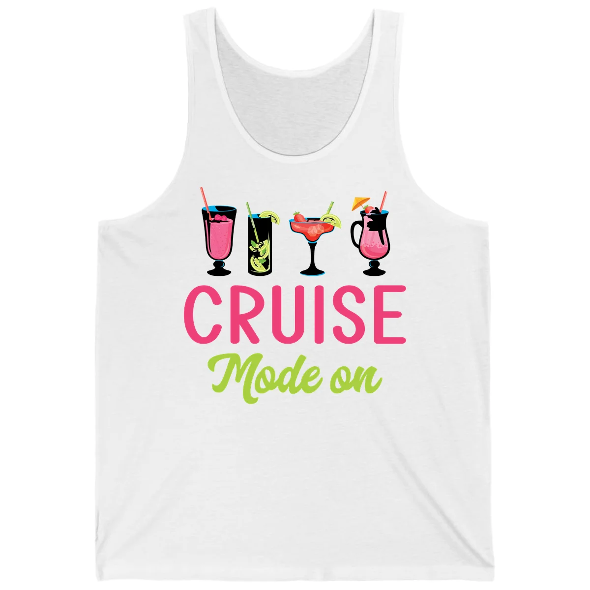 Cruise Mode On Tank Top in White