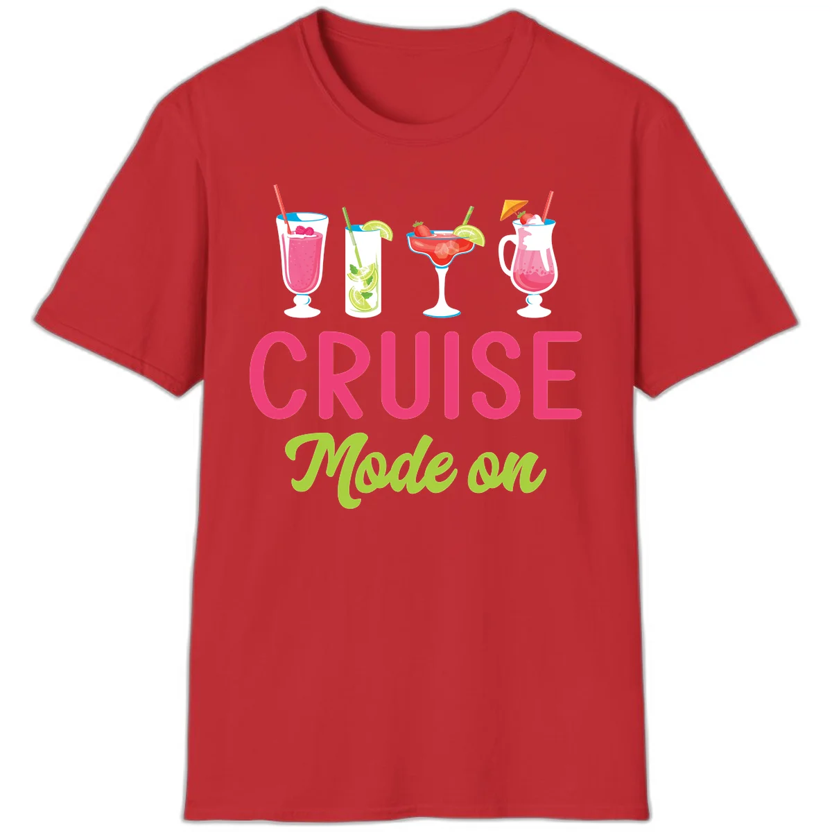 Cruise Mode On T-Shirt in Red