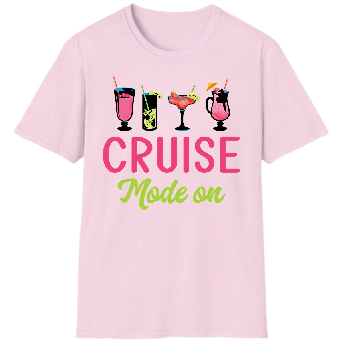 Cruise Mode On T-Shirt in Light Pink