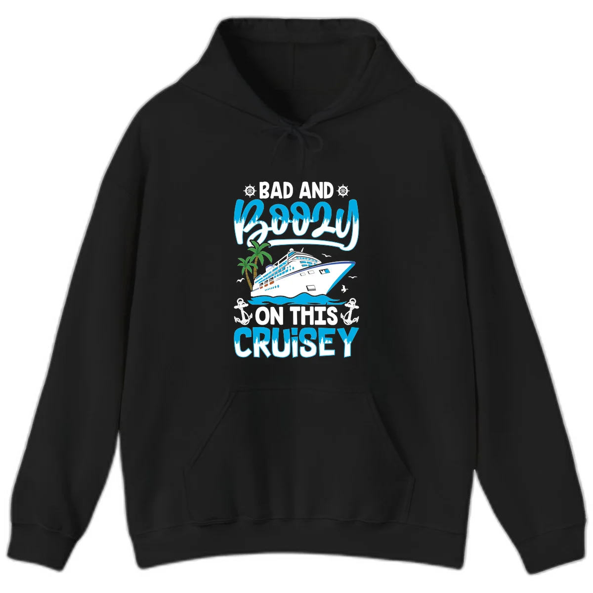 Bad And Saucy On This Cruise Hoodie in Black