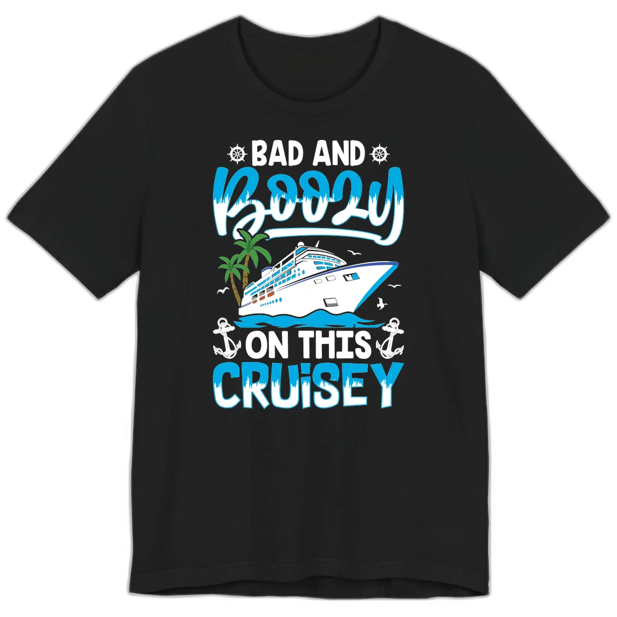 Bad And Saucy On This Cruise Premium T-Shirt in Black