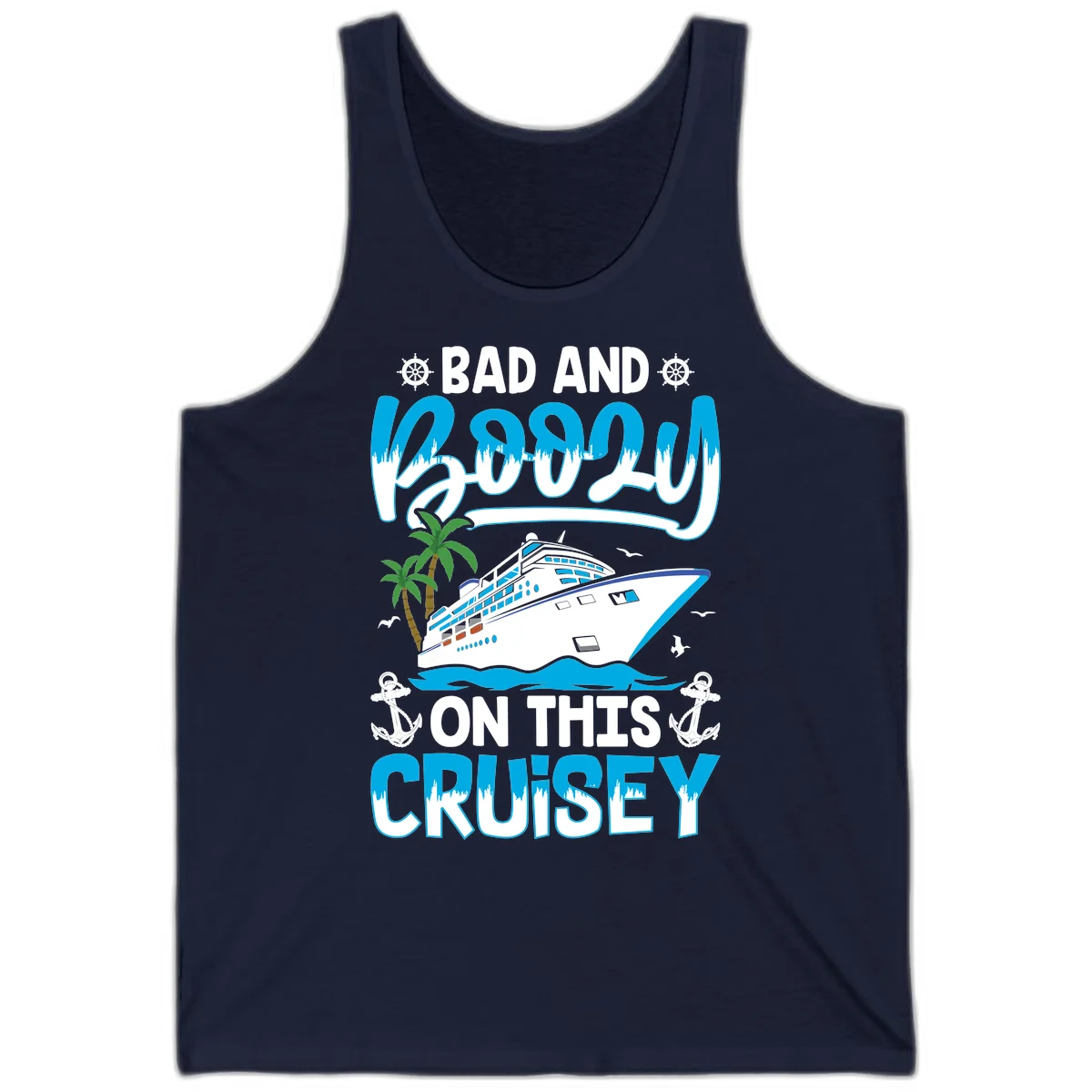 Bad And Saucy On This Cruise Tank in Navy