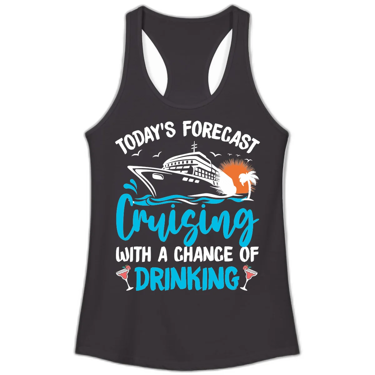 Cruising With A Chance Of Drinking Ladies Tank in Black