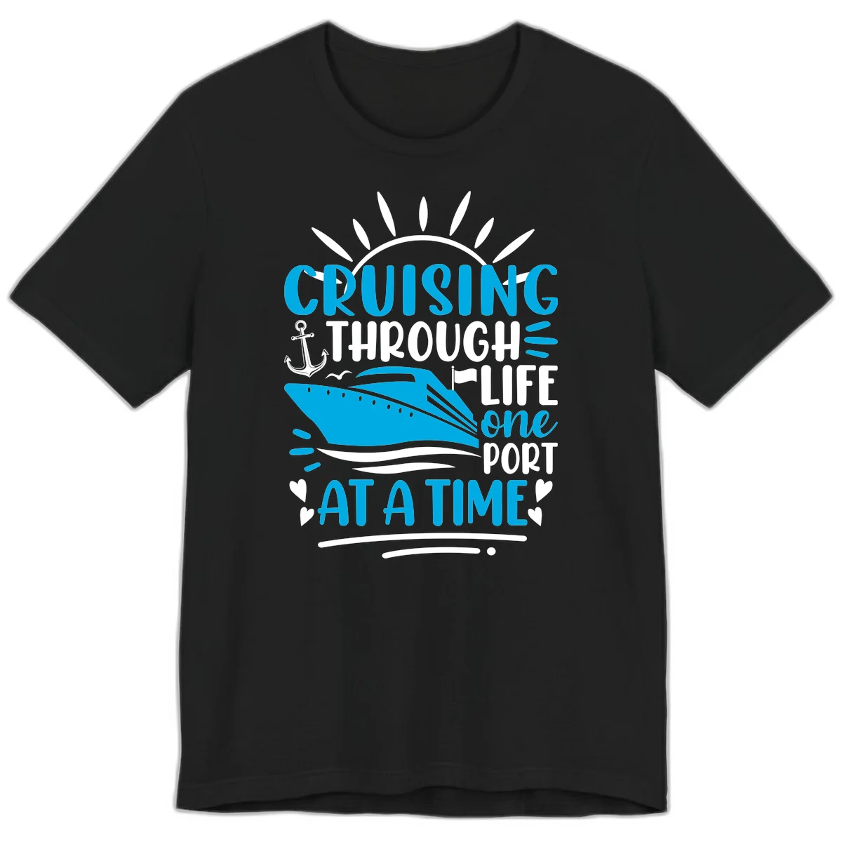 Cruising Through Life One Port At A Time Premium T-Shirt in Black