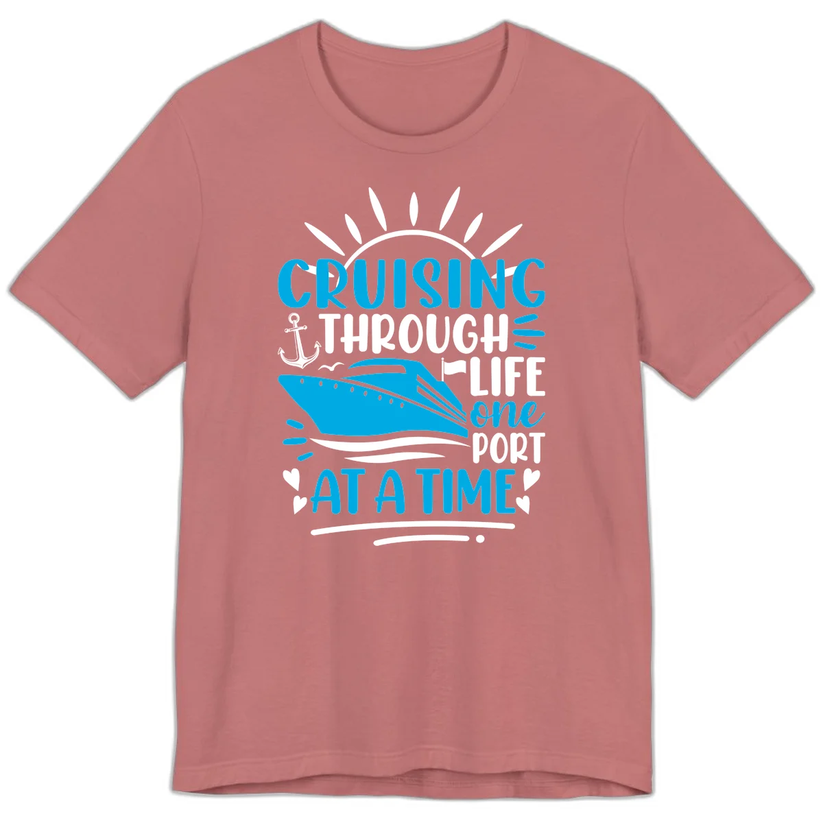 Cruising Through Life One Port At A Time Premium T-Shirt in Mauve