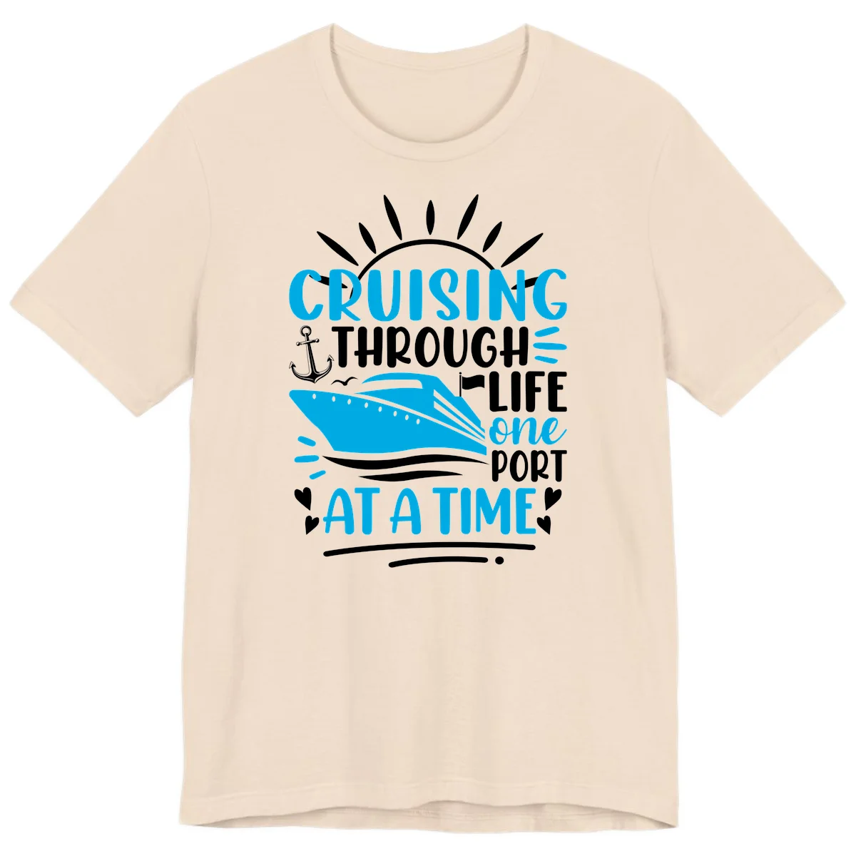 Cruising Through Life One Port At A Time Premium T-Shirt in Soft Cream