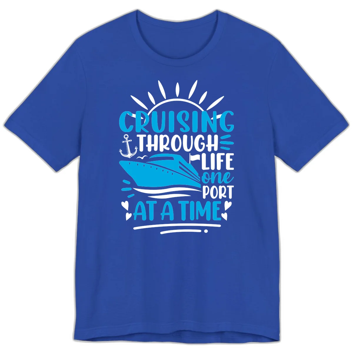 Cruising Through Life One Port At A Time Premium T-Shirt in True Royal