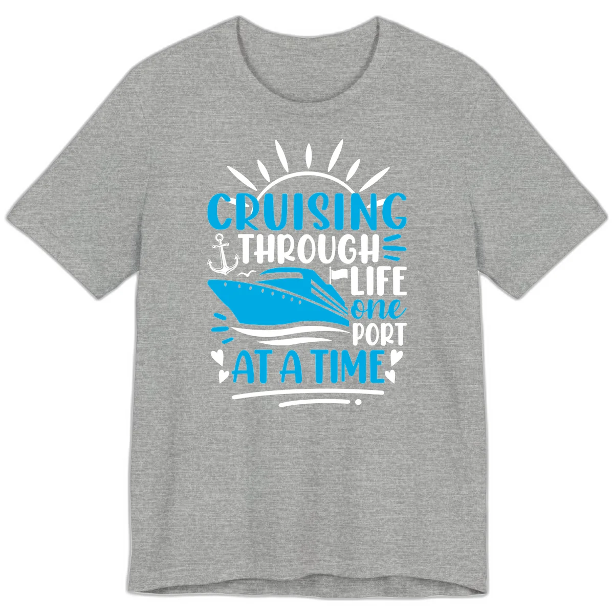 Cruising Through Life One Port At A Time Premium T-Shirt in Athletic Heather