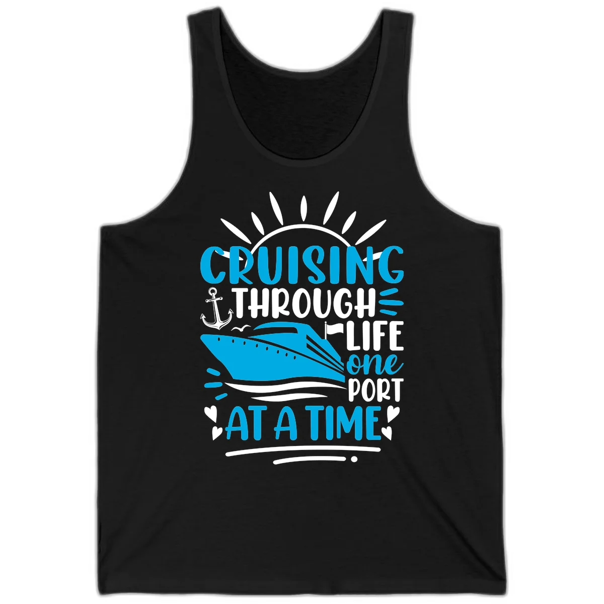 Cruising Through Life One Port At A Time Tank in Black