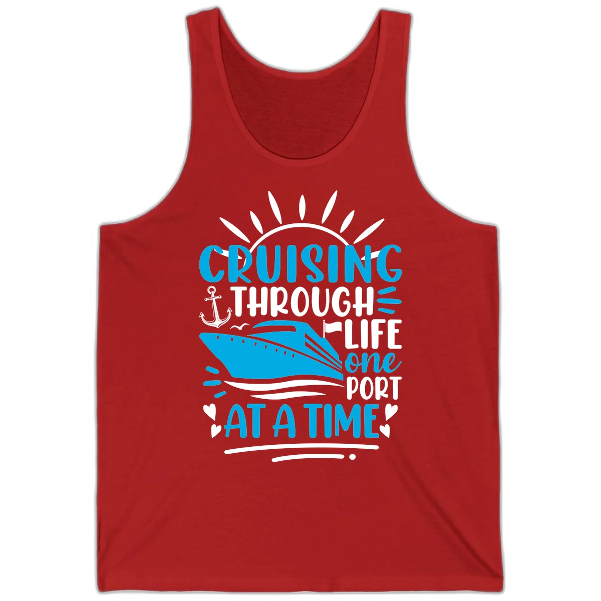 Cruising Through Life One Port At A Time Tank in Red