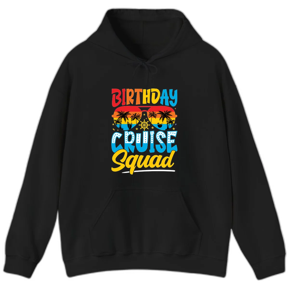 Birthday Cruise Squad Hoodie in Black