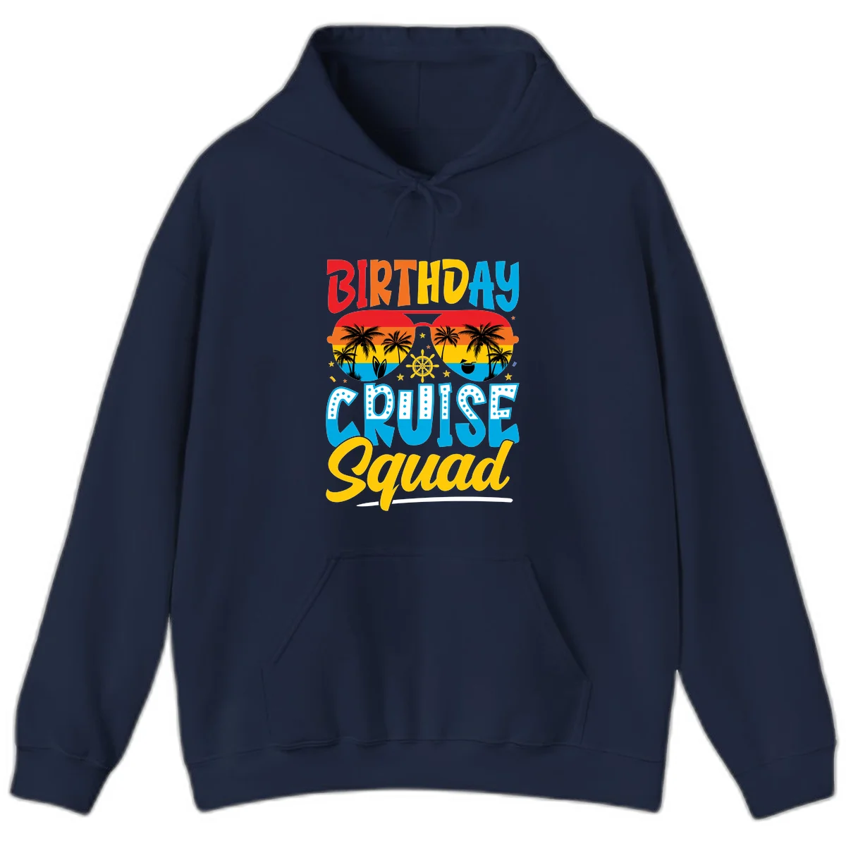 Birthday Cruise Squad Hoodie in Navy