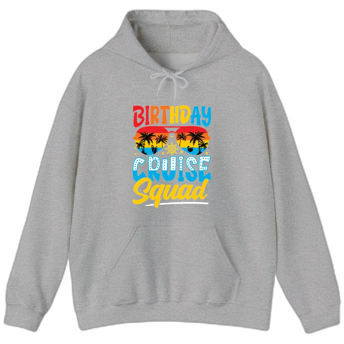 Birthday Cruise Squad Hoodie in Sport Grey