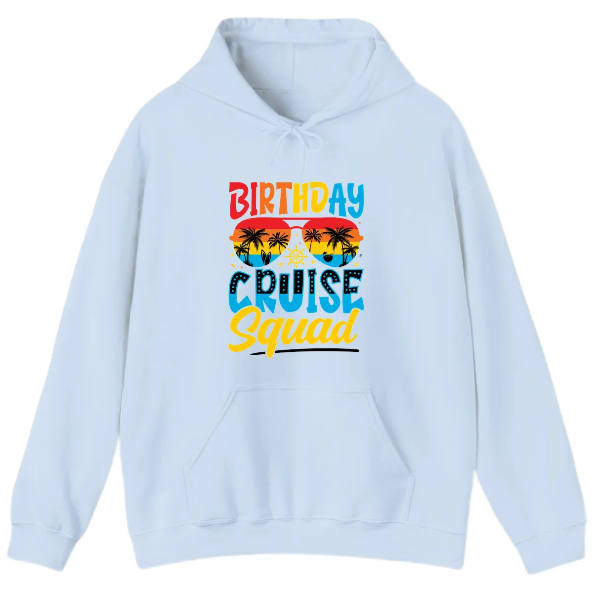 Birthday Cruise Squad Hoodie in Light Blue
