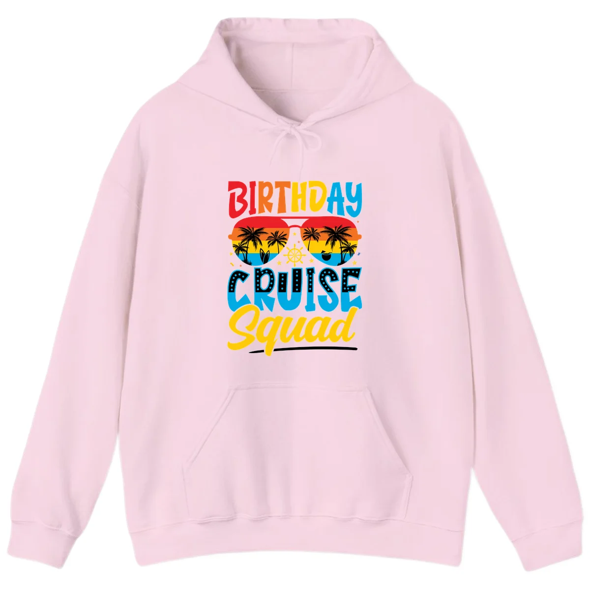 Birthday Cruise Squad Hoodie in Light Pink