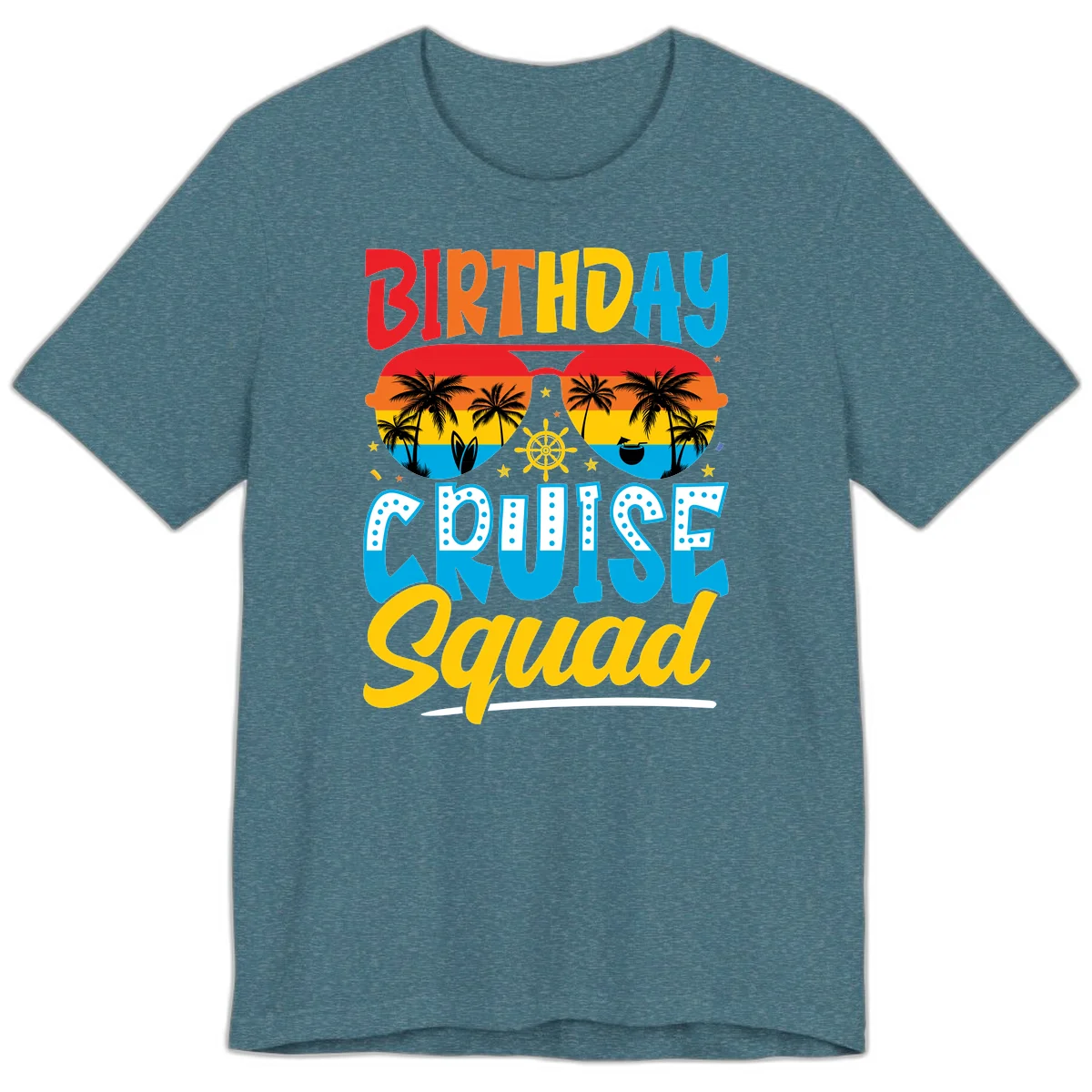 Birthday Cruise Squad Premium T-Shirt in Heather Deep Teal