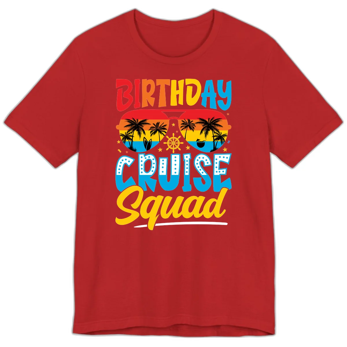 Birthday Cruise Squad Premium T-Shirt in Red