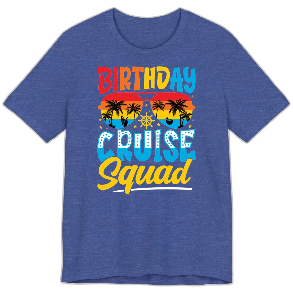 Birthday Cruise Squad Premium T-Shirt in Heather True Royal
