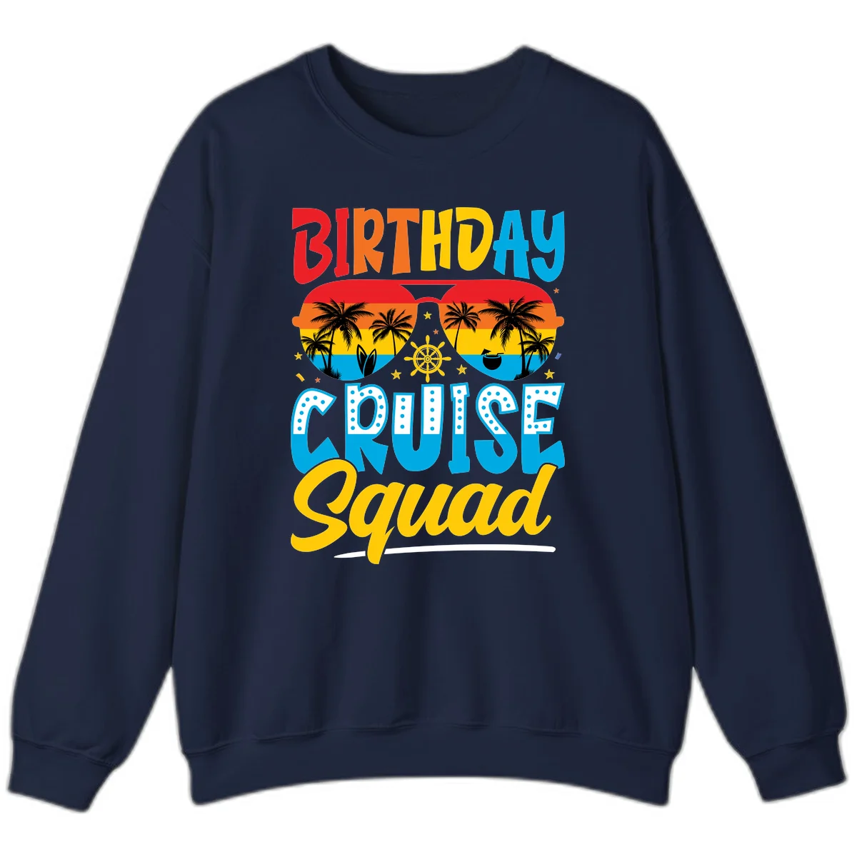 Birthday Cruise Squad Sweatshirt in Navy