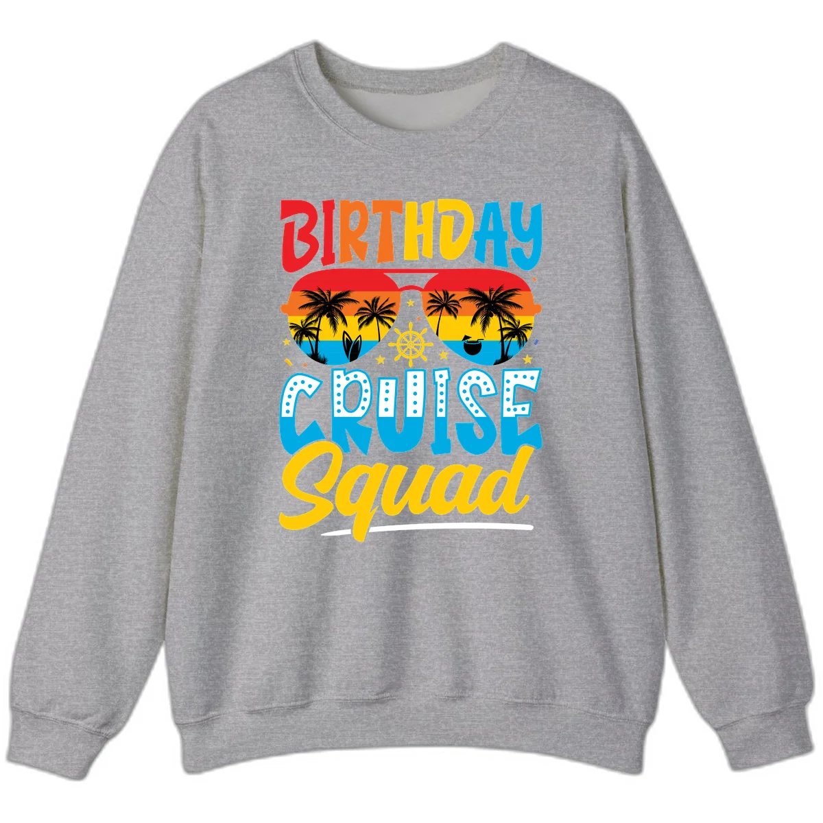 Birthday Cruise Squad Sweatshirt in Sport Grey