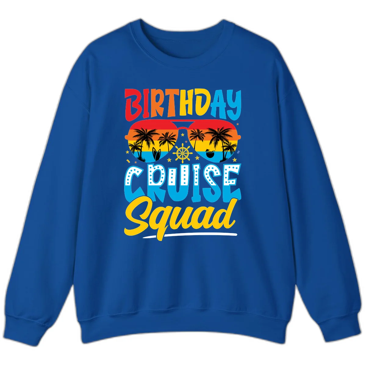 Birthday Cruise Squad Sweatshirt in Royal