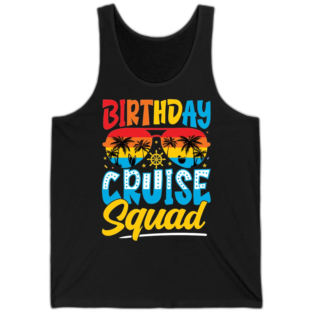 Birthday Cruise Squad Tank in Black