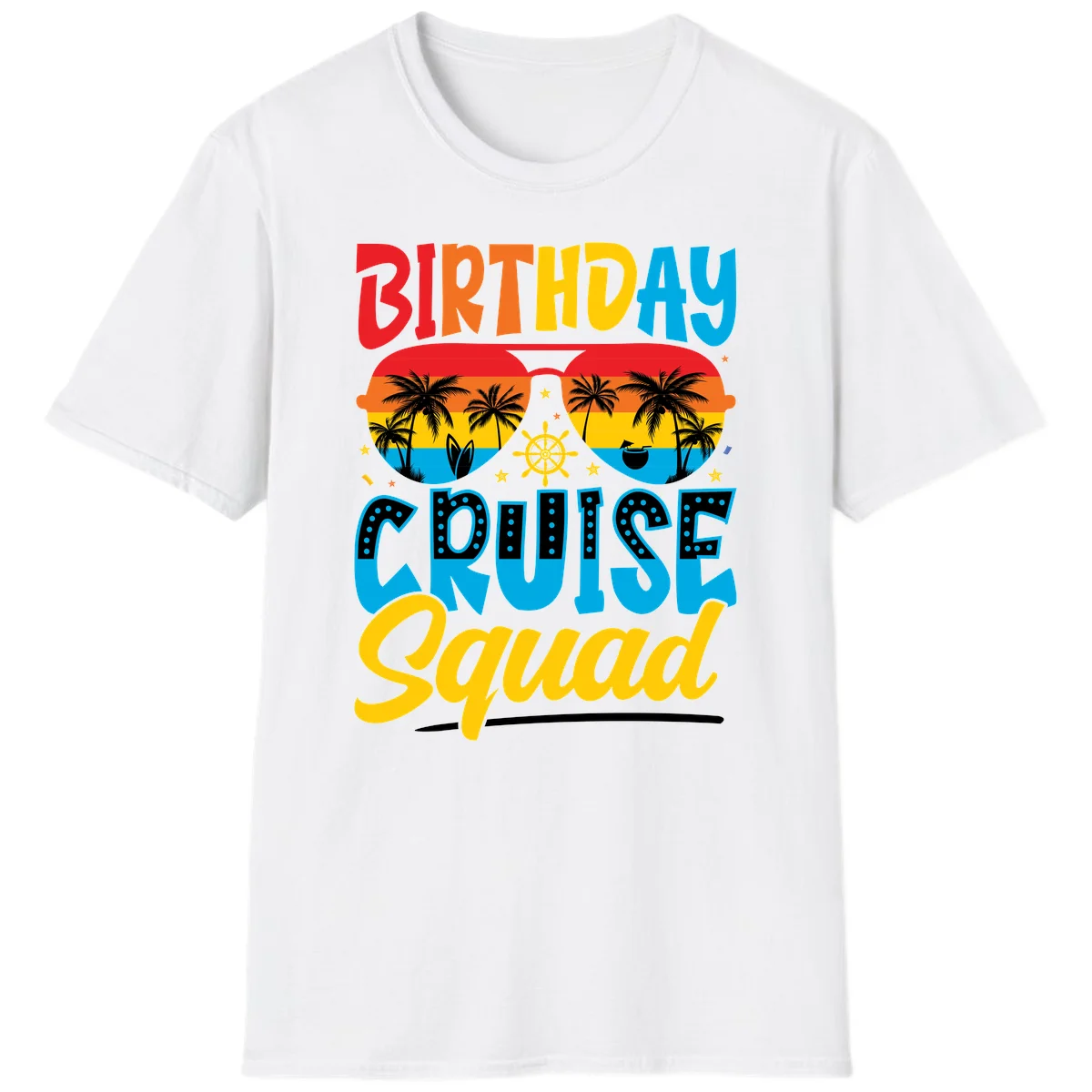 Birthday Cruise Squad T-Shirt in White