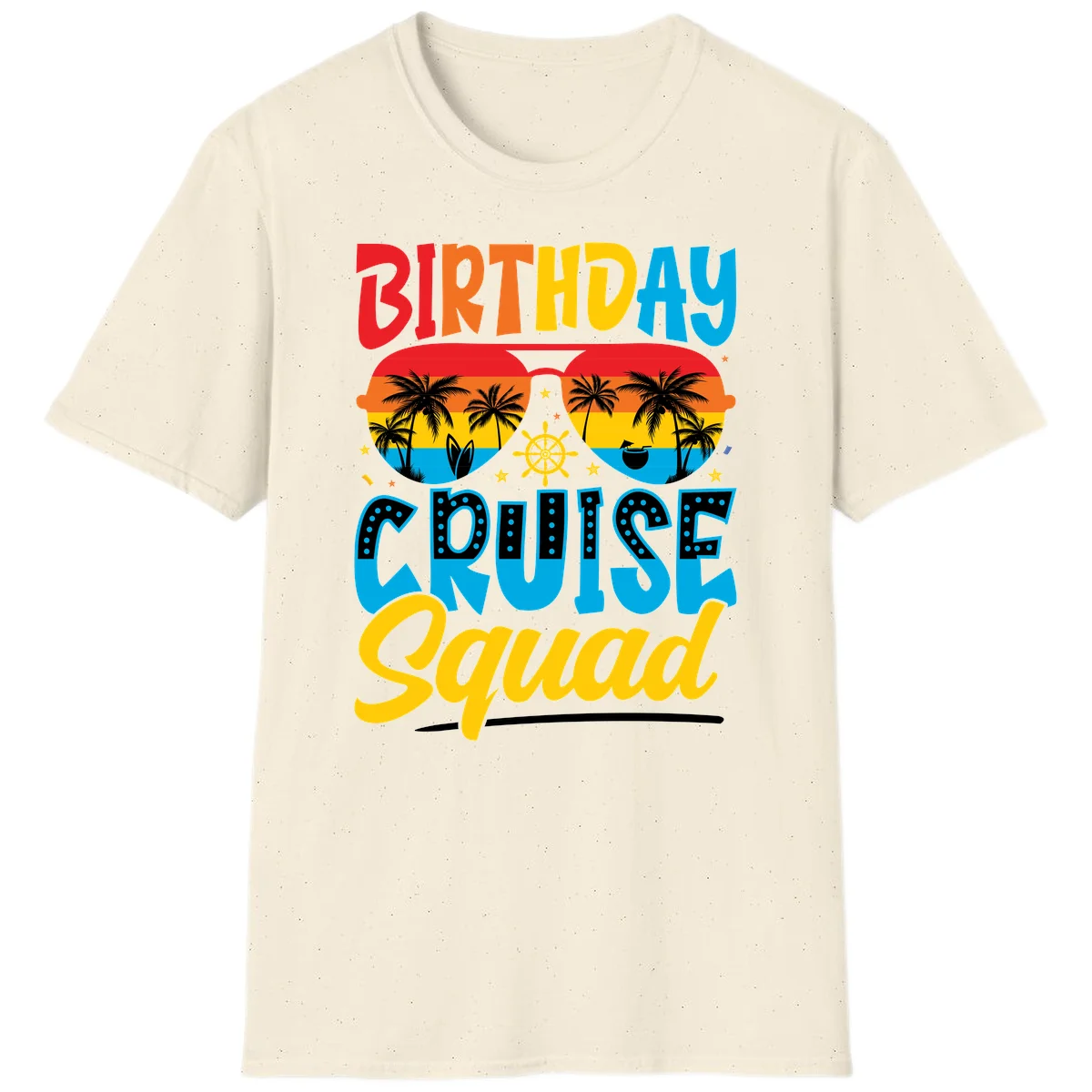 Birthday Cruise Squad T-Shirt in Natural