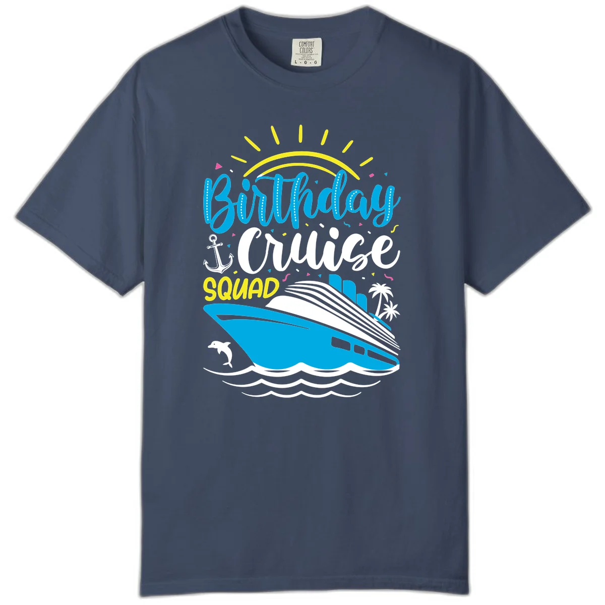 Birthday Cruise Squad Comfort Color in Midnight