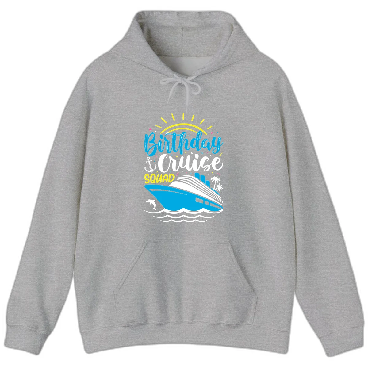 Birthday Cruise Squad Hoodie in Sport Grey