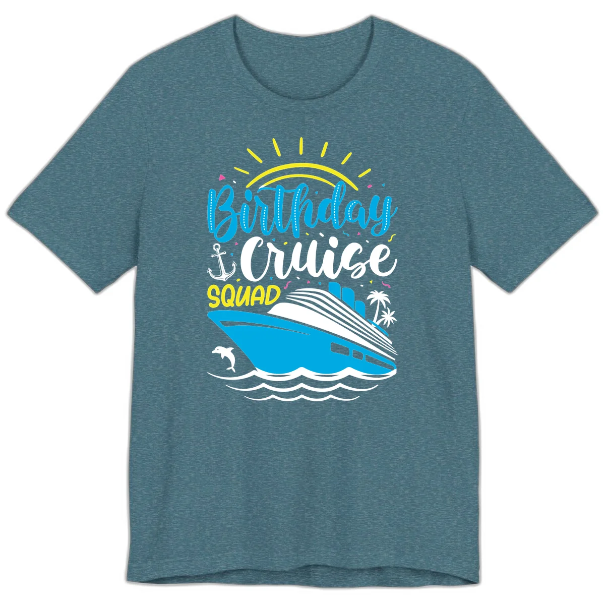 Birthday Cruise Squad Premium T-Shirt in Heather Deep Teal